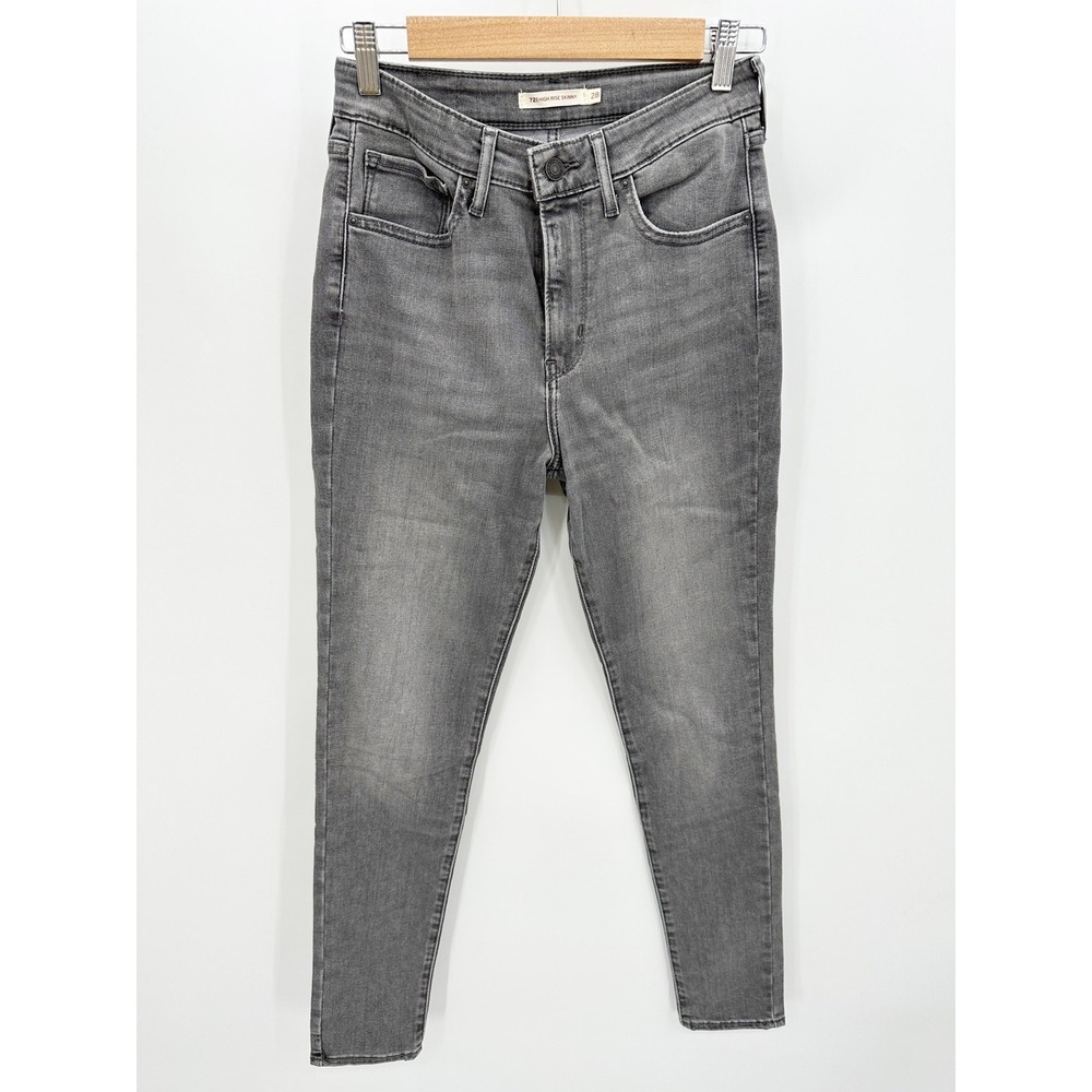 Levi's 721 High Rise Skinny Authentic Granite Grey Denim Jeans Women's Size 28
